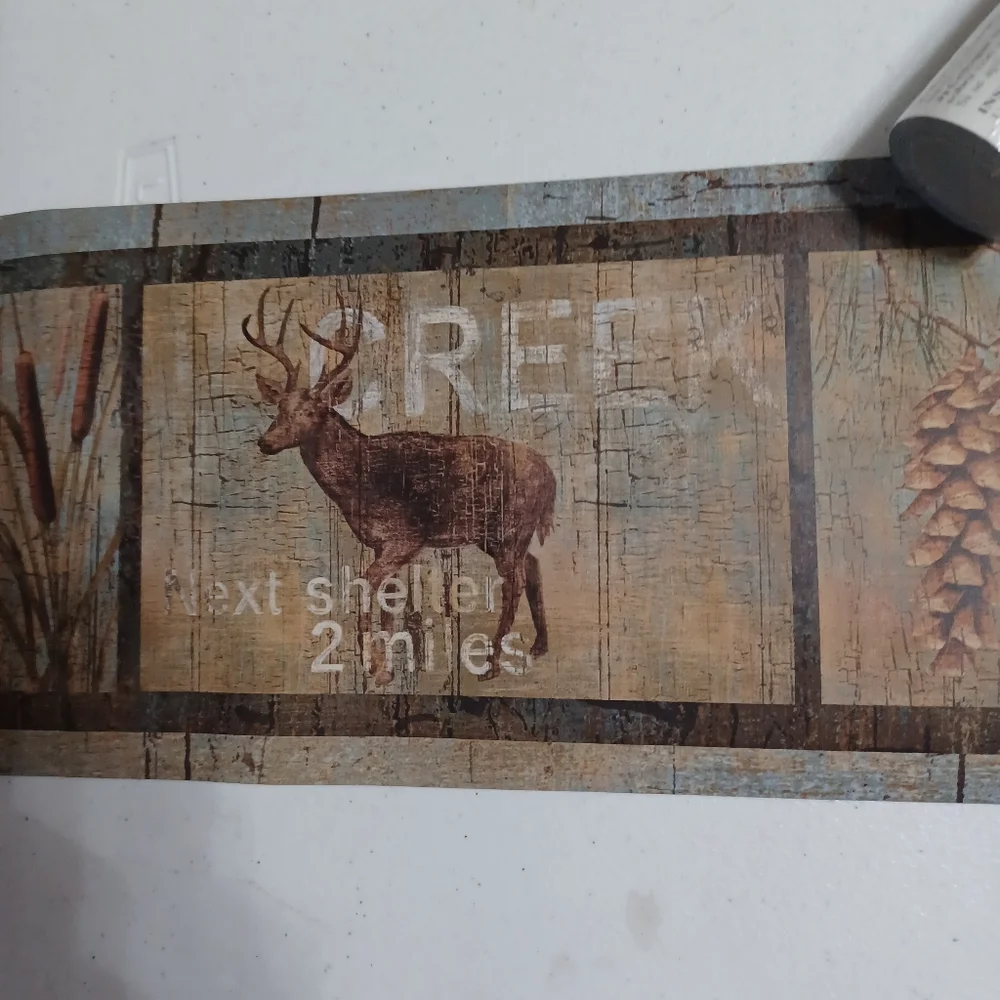Wallpaper Border Slate Lake Trail Lodge Rustic